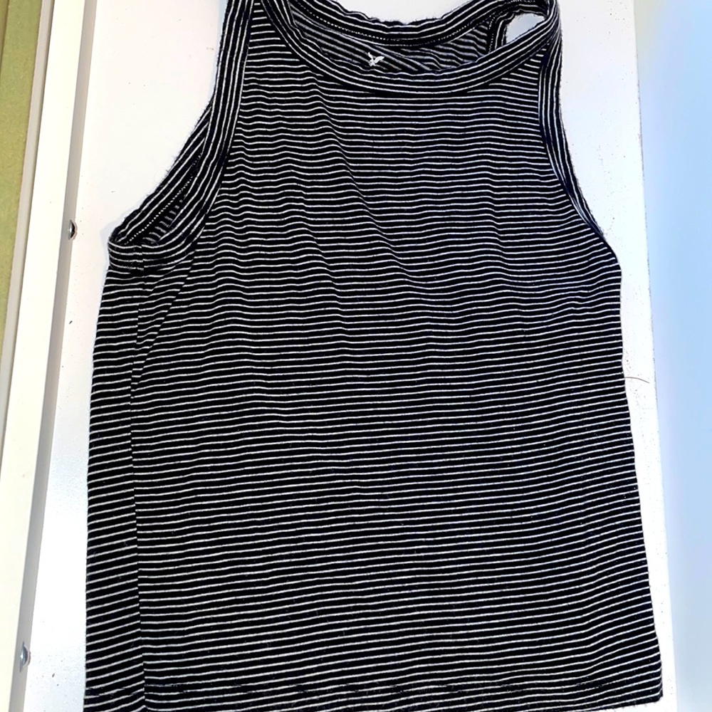 Black and white striped tank top XS